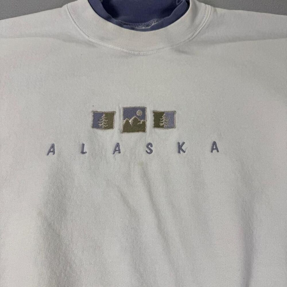 Unbranded Men's White and Blue Sweatshirt